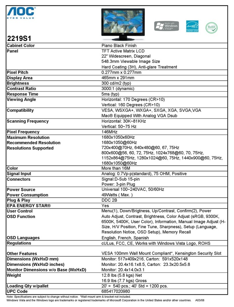 AOC 2219S1 User manual