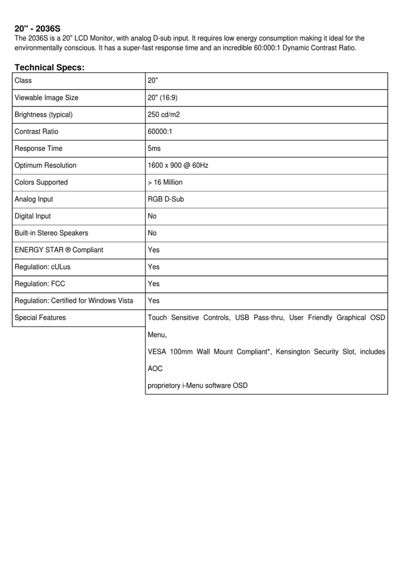 AOC 2036S User manual