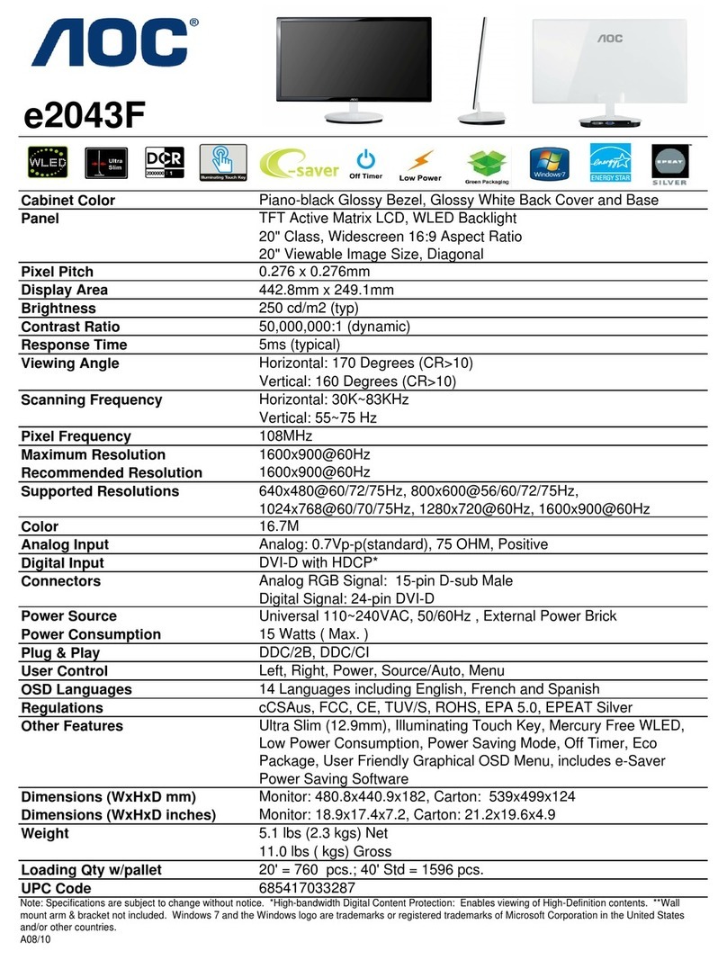 AOC e2043F Series User manual