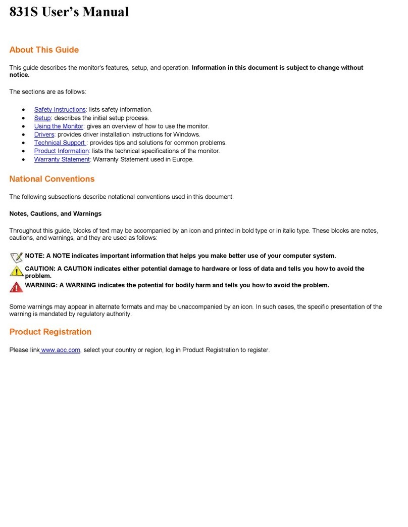 AOC 831S User manual