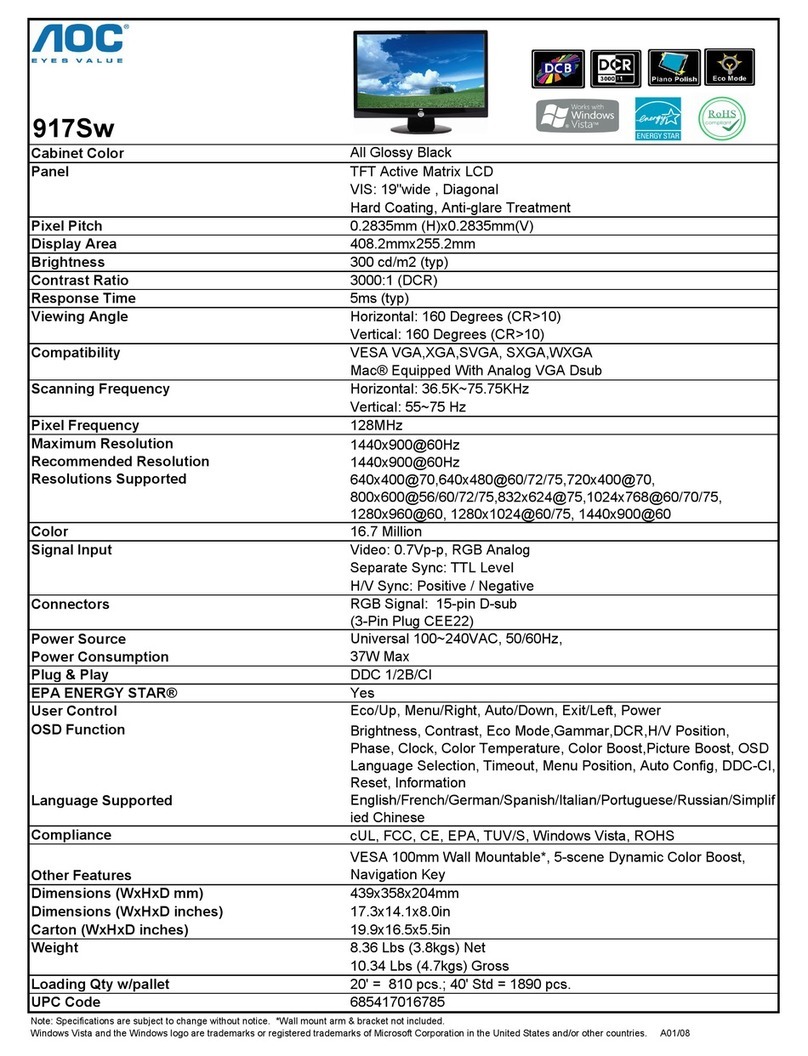 AOC 917SW User manual