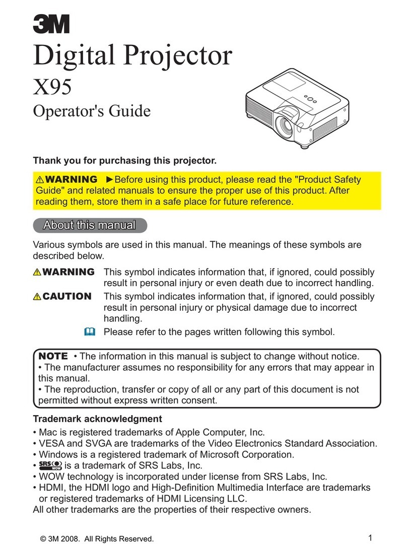 3M X95 - Digital Projector XGA LCD Manual