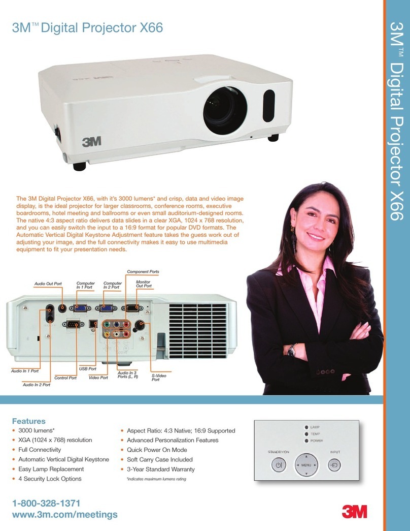 3M X66 - Digital Projector XGA LCD User manual