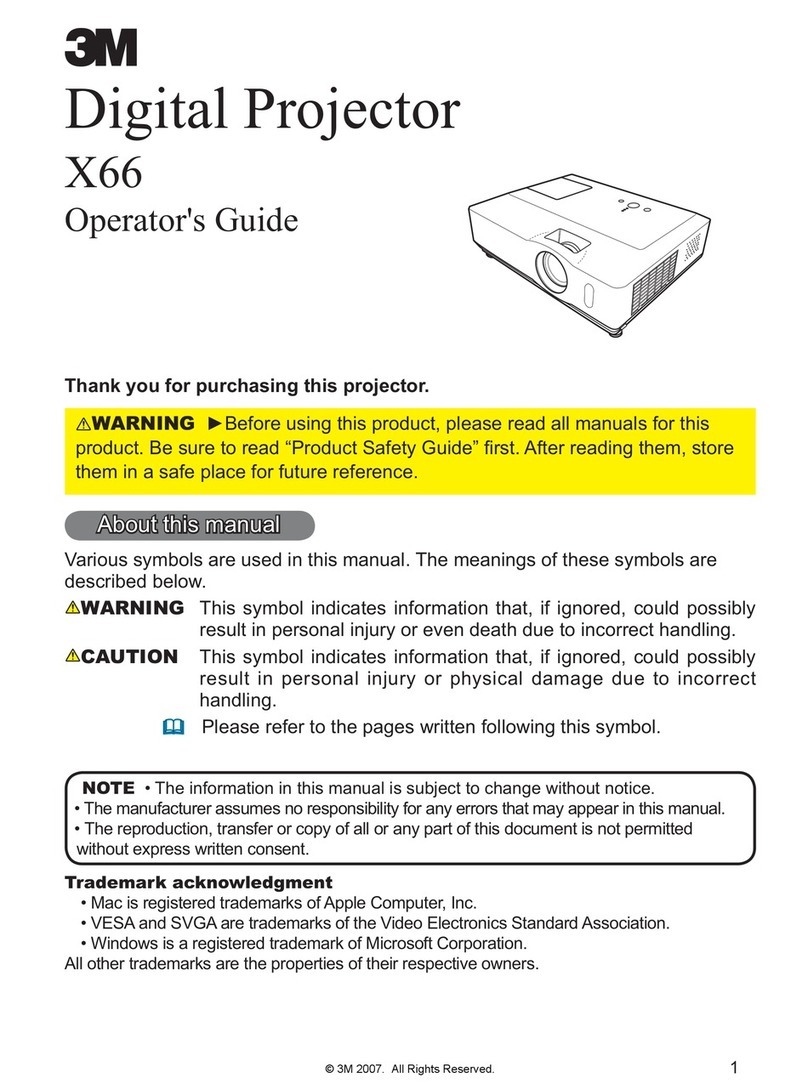 3M X66 - Digital Projector XGA LCD Manual