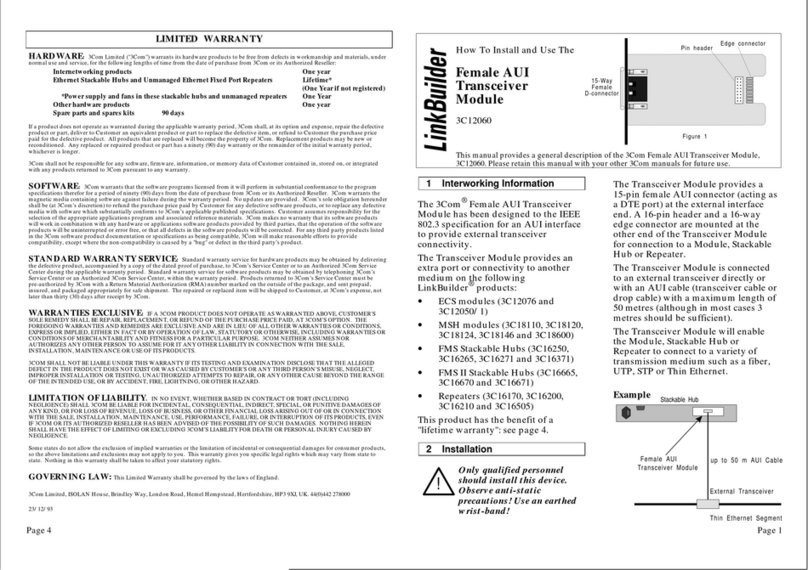3Com 3C12060 Quick start guide