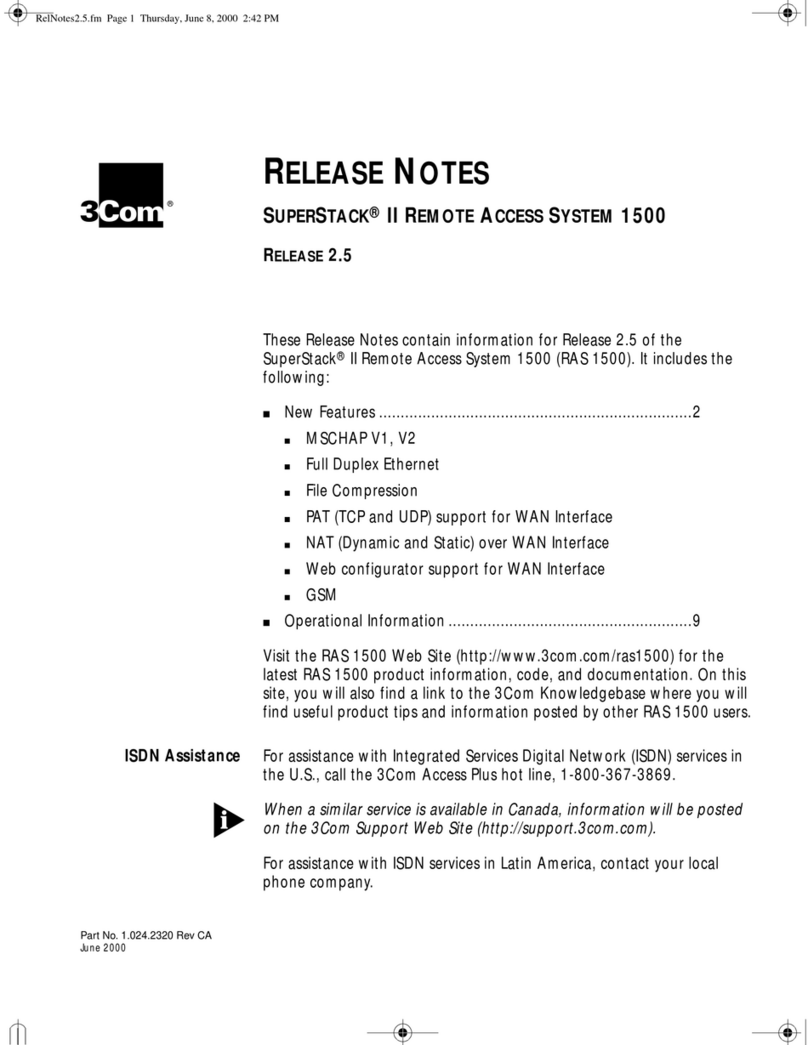 3Com 3C433279A release note