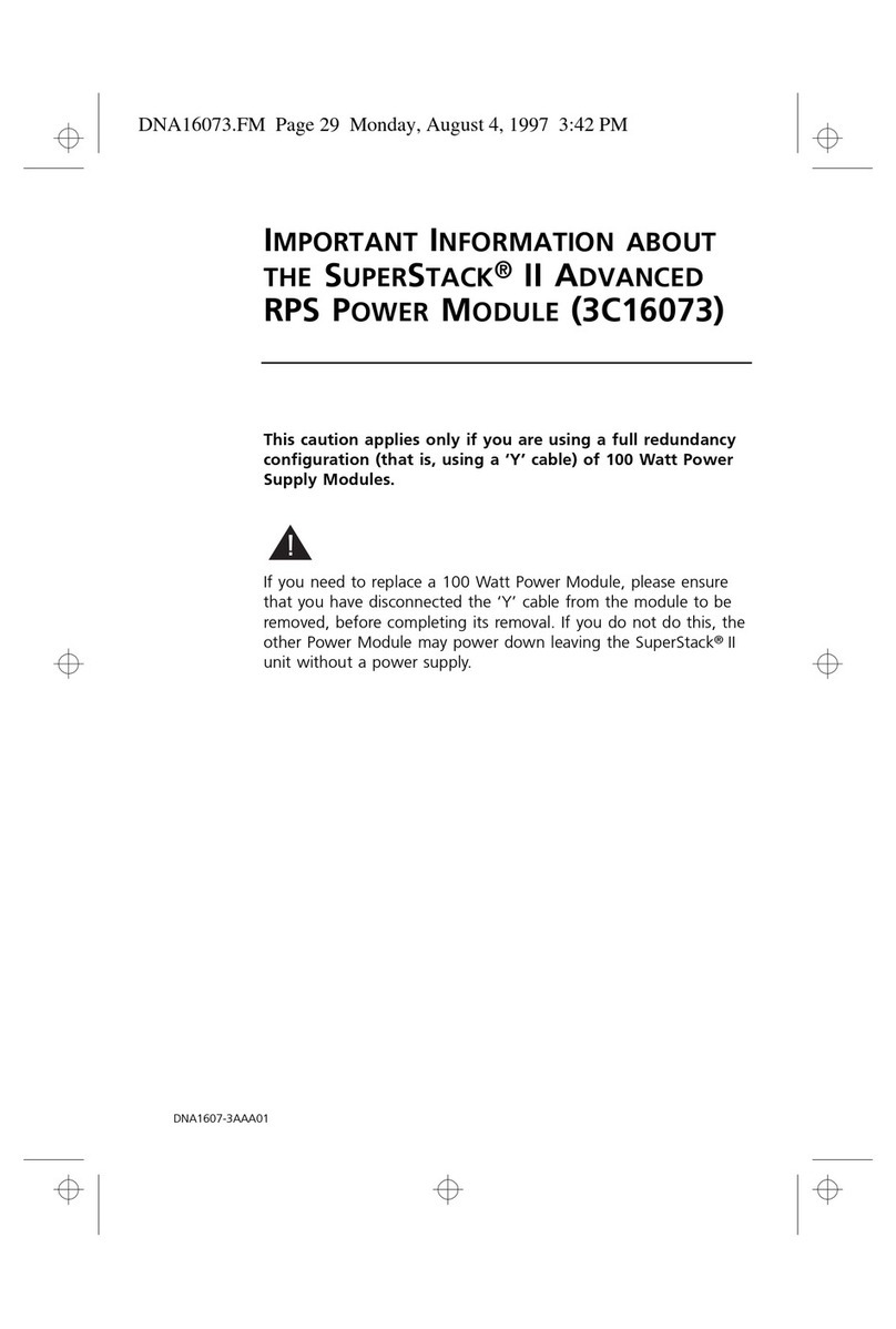 3Com SuperStack II Supplement sheet