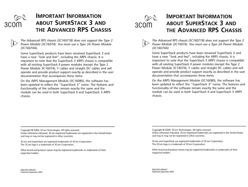 3Com SuperStack 3C16071B Important information