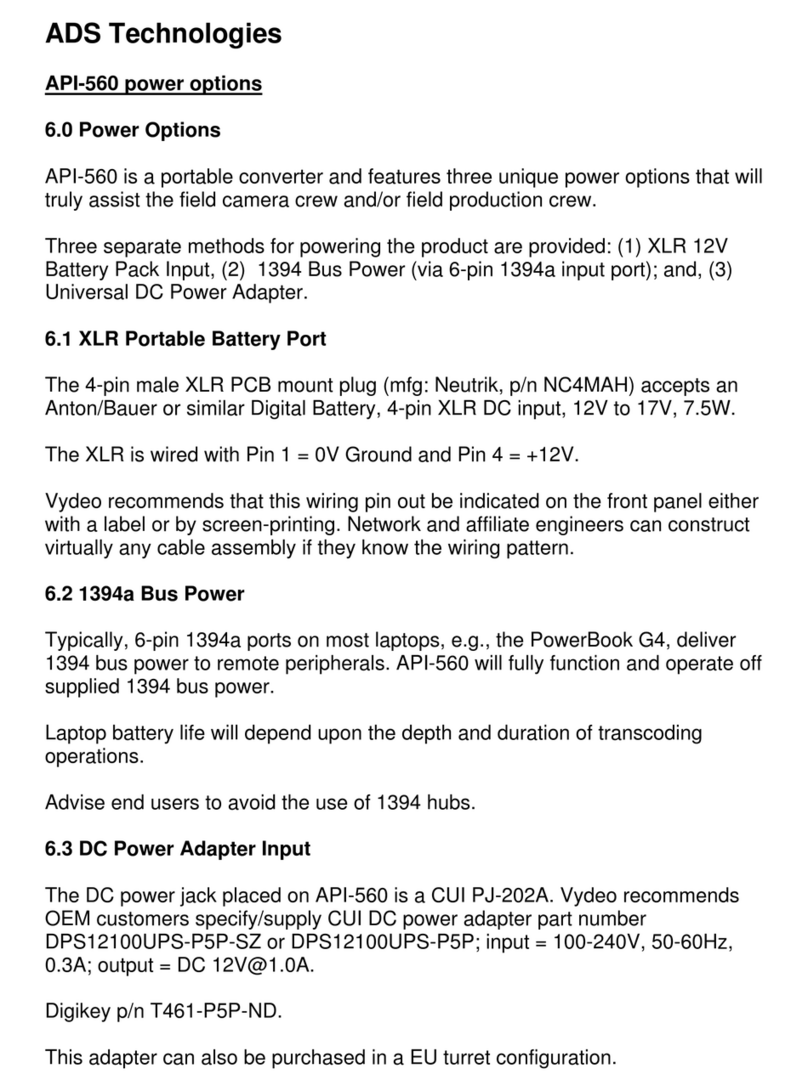 ADS Technologies API-560 User manual ADS Technologies API-560 User manual