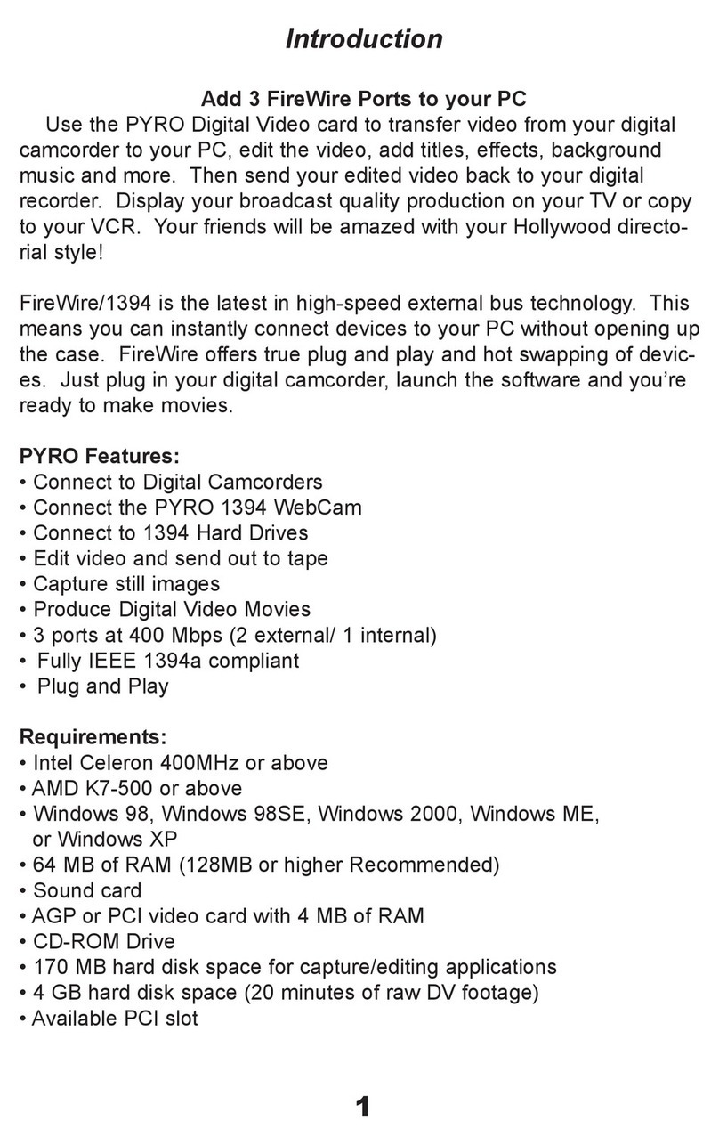 ADS Technologies PYRO1394WebCam user manual