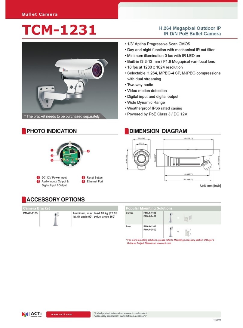 ACTi TCM-1231 Series Specifications