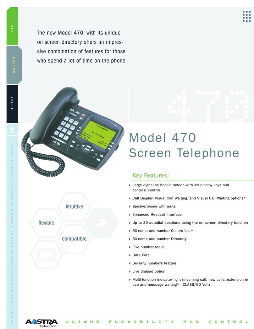 Aastra PT-470 Specifications