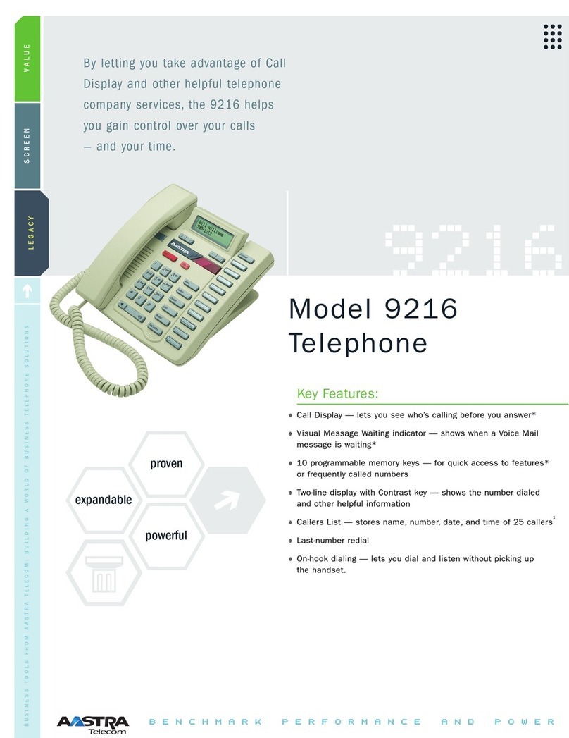 Aastra Meridian 9216 User manual