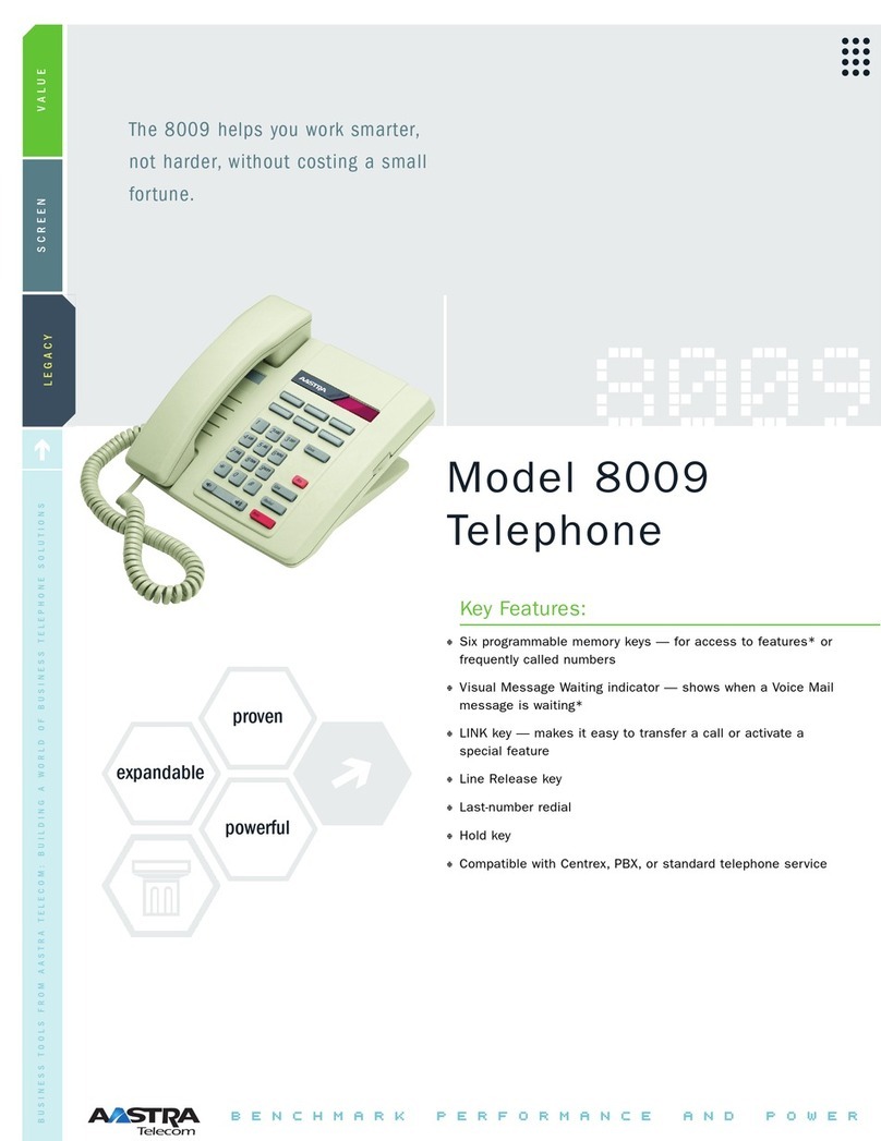 Aastra Meridian 8009 User manual Aastra Meridian 8009 User manual