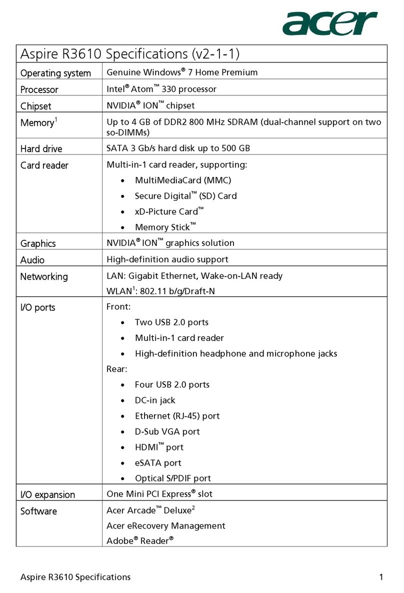Acer Aspire 3610 User manual