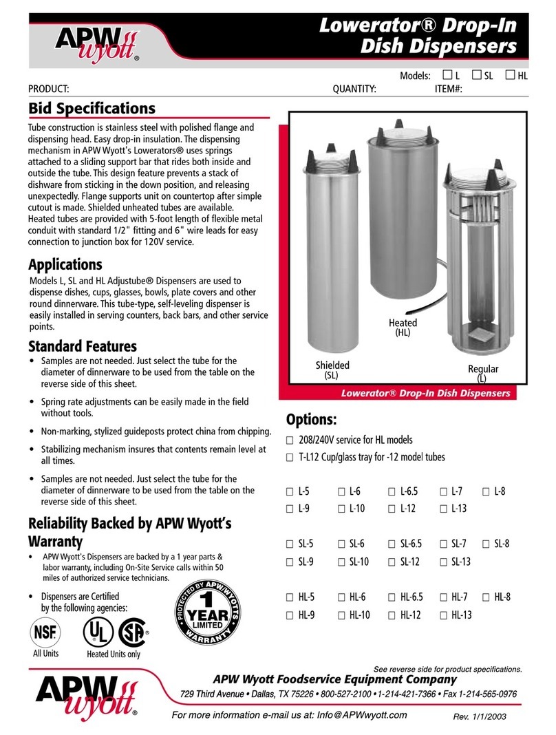 APW Wyott Lowerator L-10 User manual