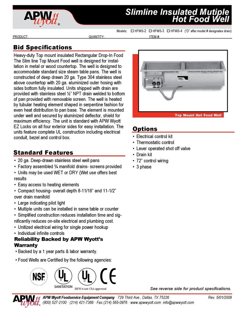 APW Wyott HFWS-2 User manual