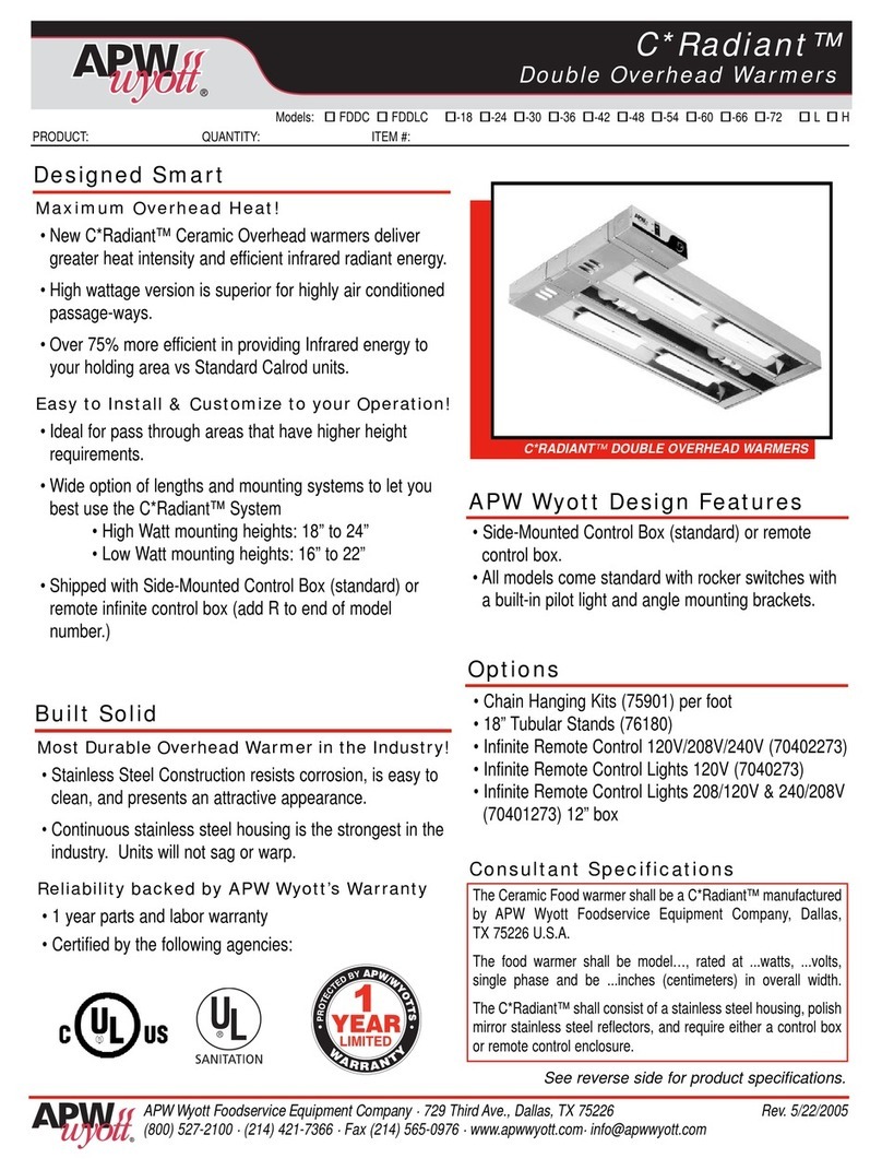 APW Wyott C-Radiant FDDC-18H User manual