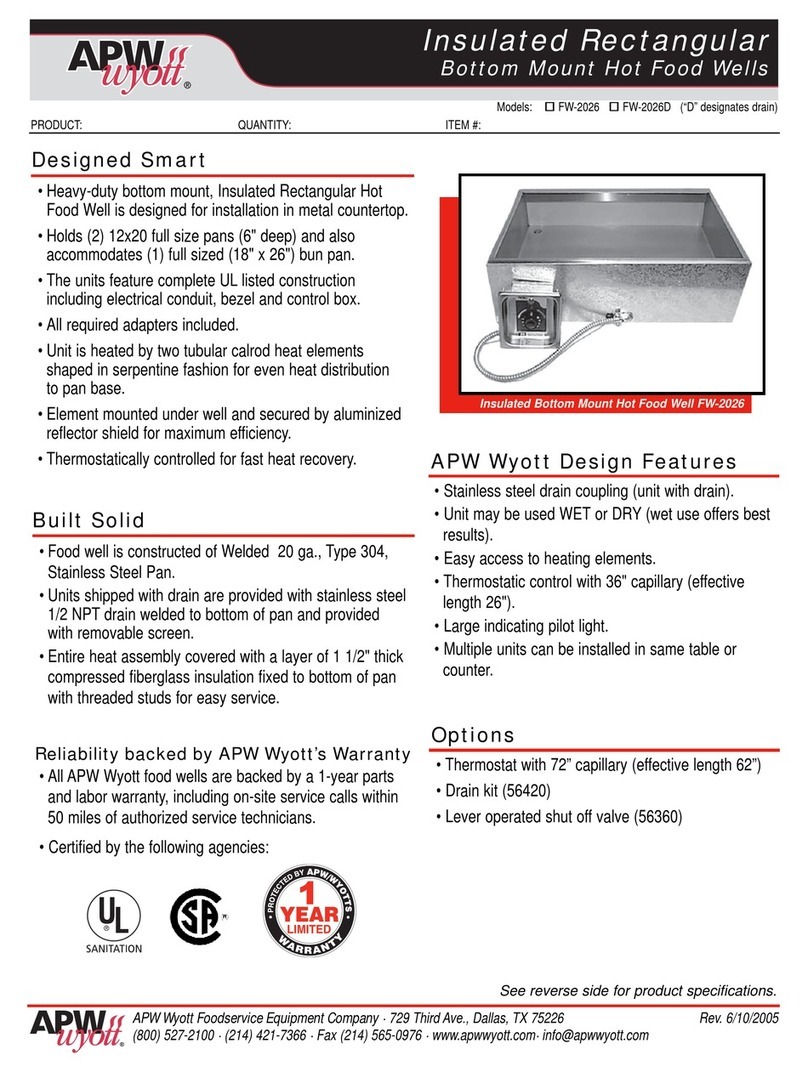 APW Wyott FW-2026 User manual