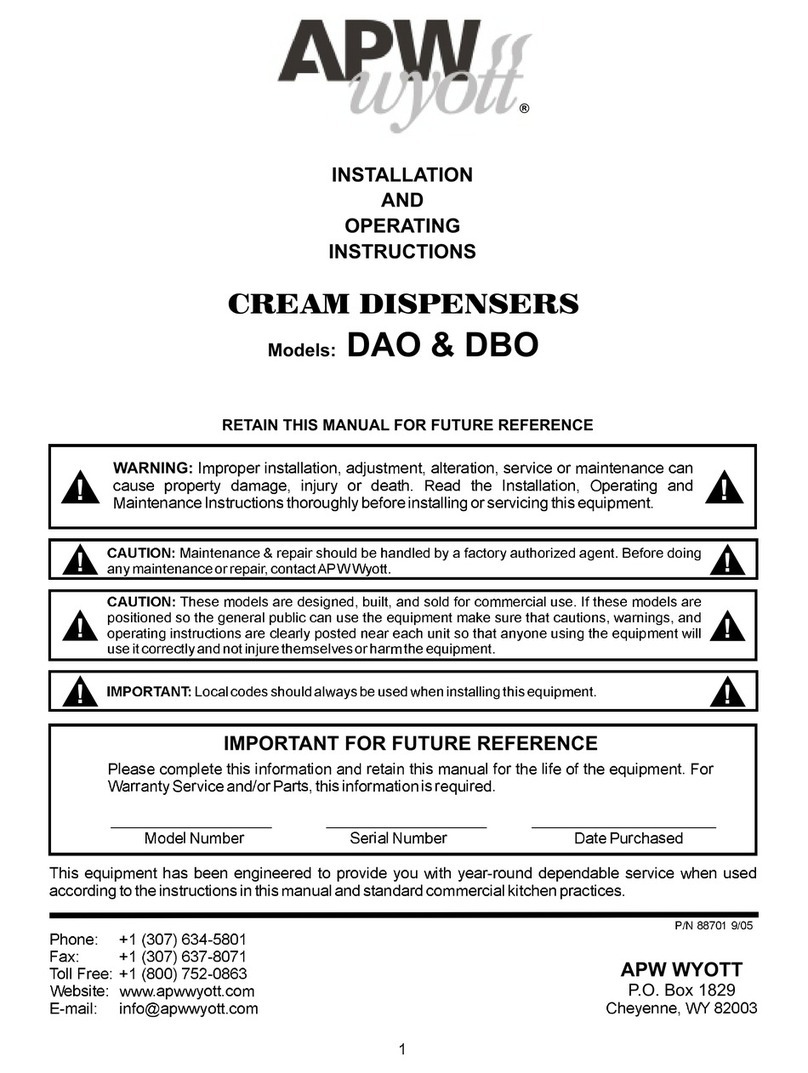 APW Wyott DAO User manual