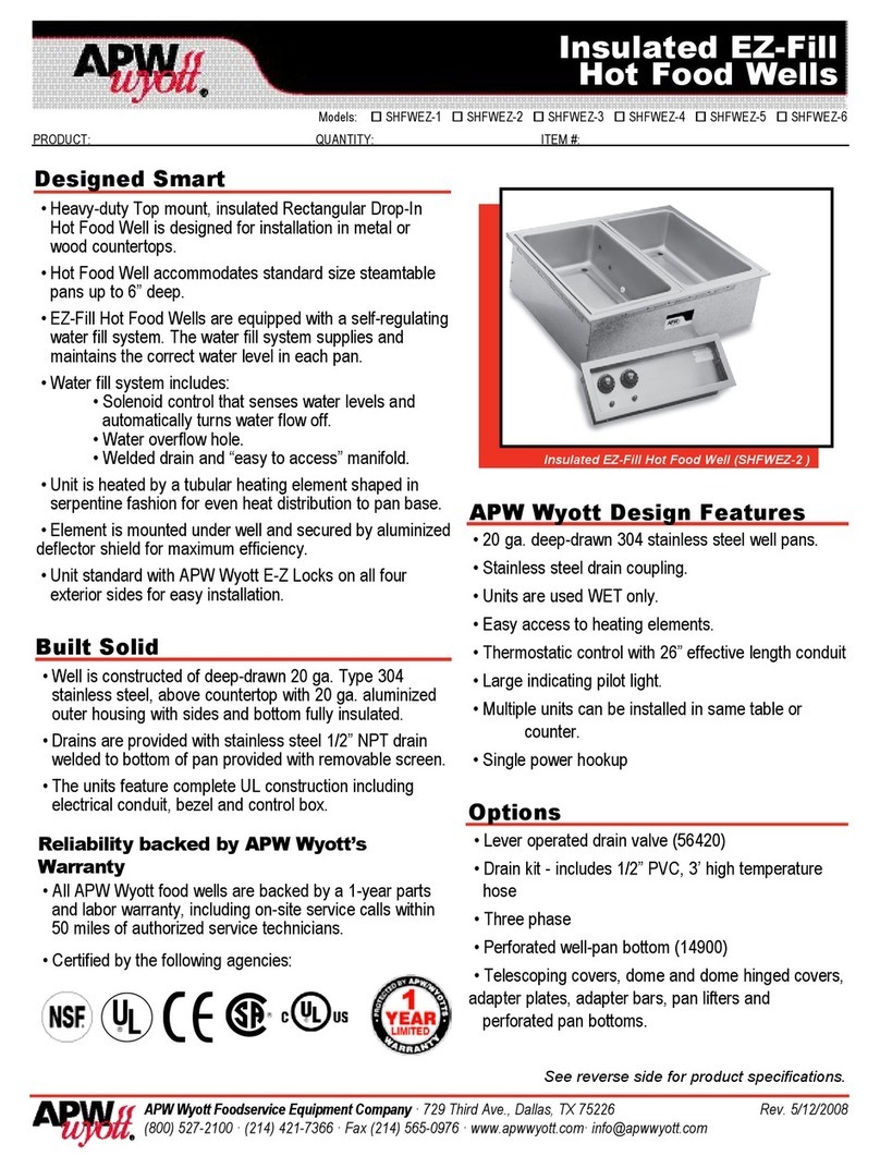 APW Wyott SHFWEZ-1 User manual