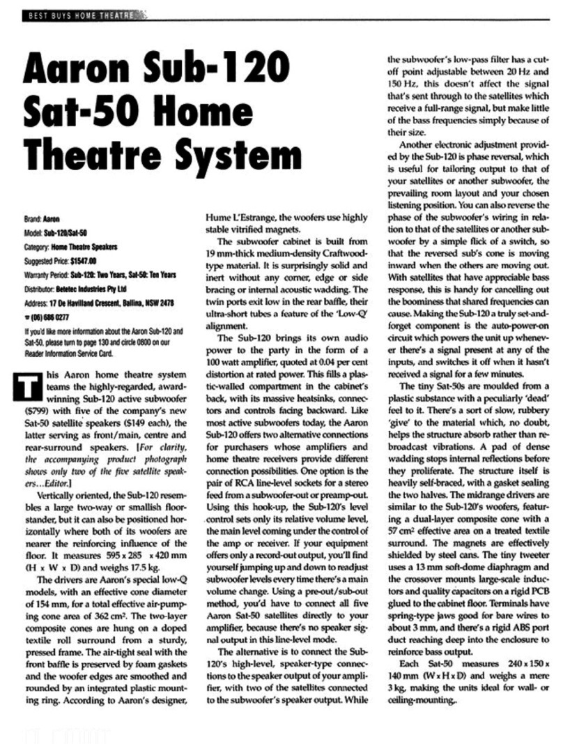 Aaron SAT-50 User manual