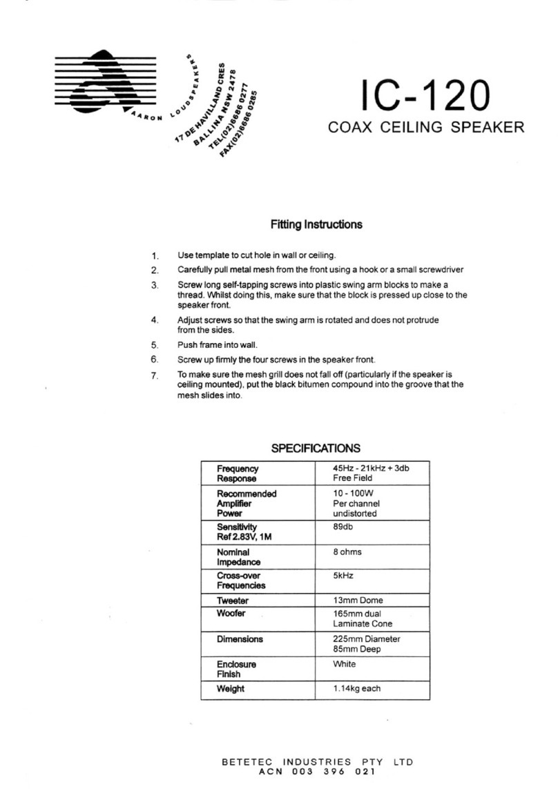 Aaron IC-120 User manual