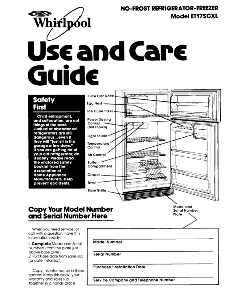 Whirlpool ET17SCXL Use and care guide