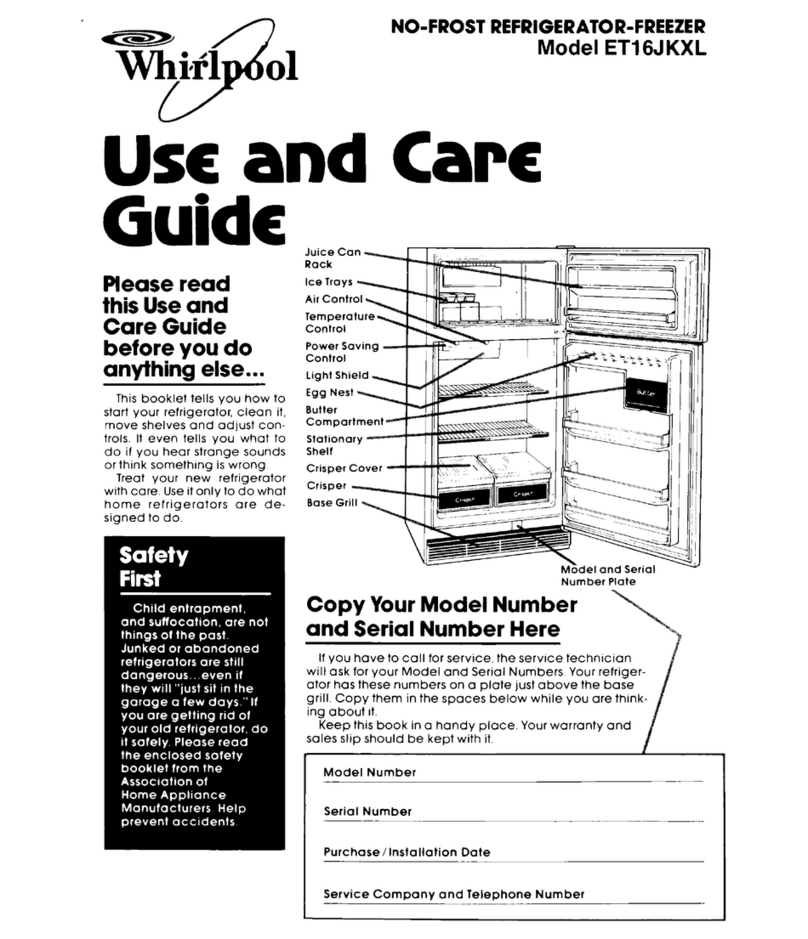 Whirlpool ET16JKXL Use and care guide