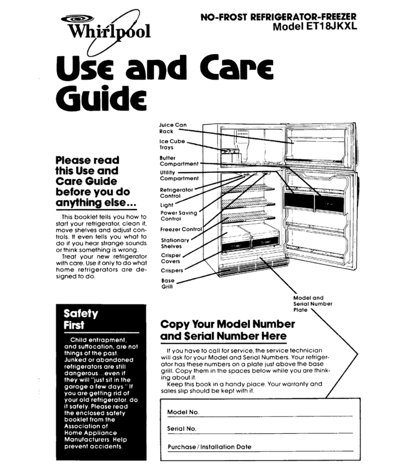 Whirlpool ET1 8JKXL Use and care guide