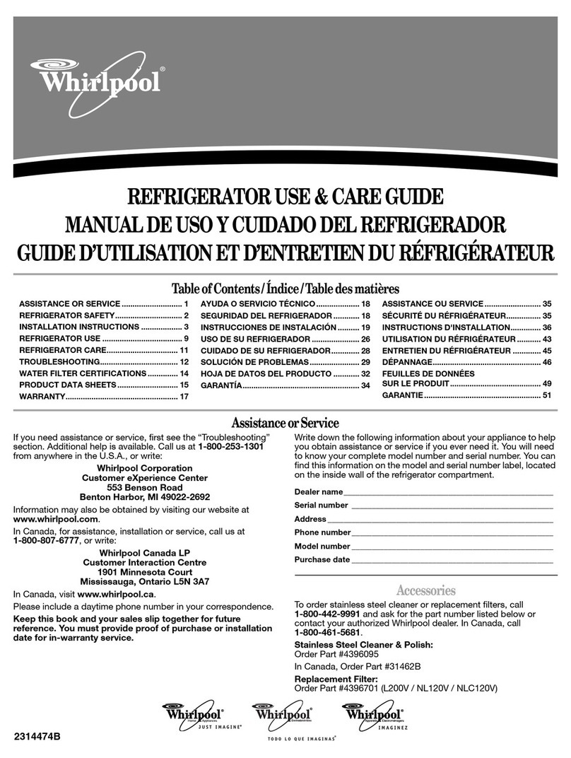 Whirlpool ET1FHTXMB04 User manual