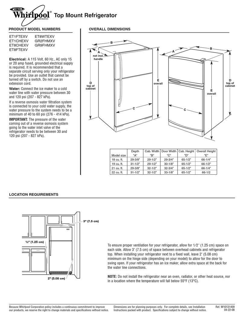 Whirlpool ET1FTEXV User instructions