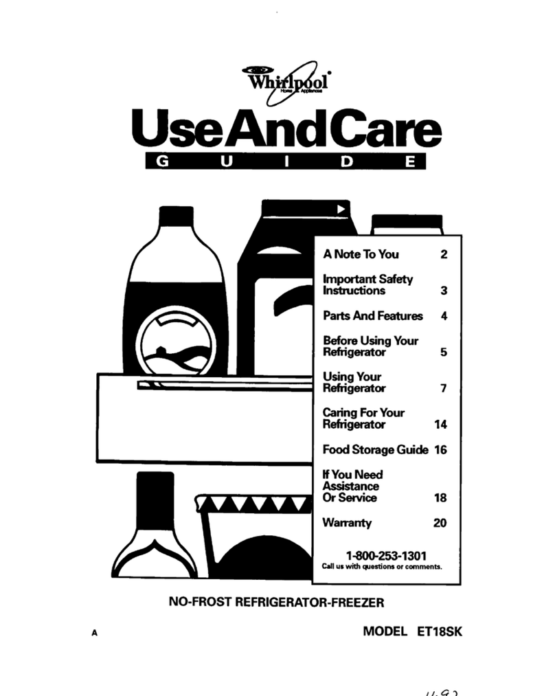Whirlpool ET18SK Use and care guide