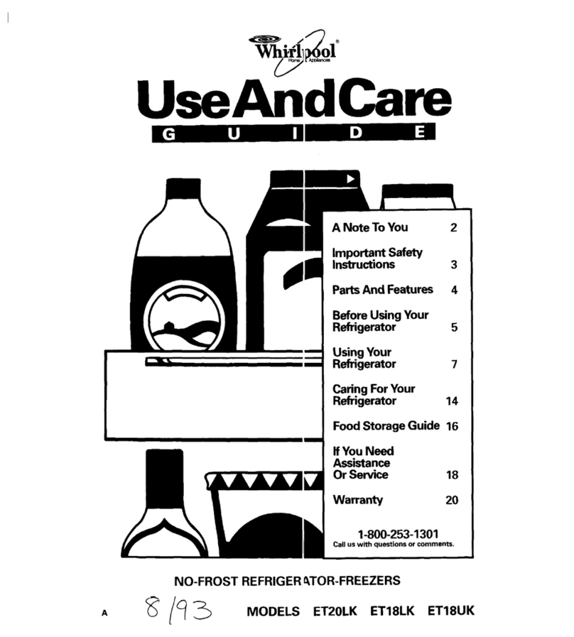 Whirlpool ET18LK Use and care guide