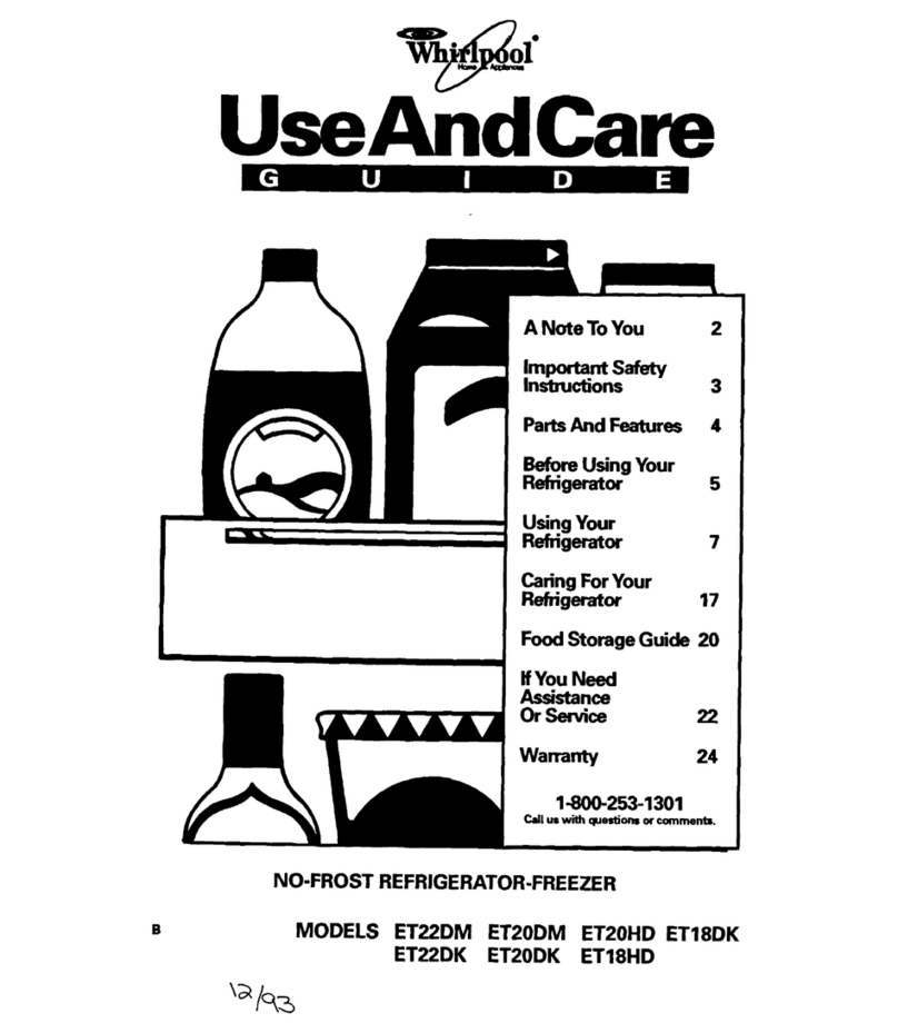 Whirlpool ET18DK User manual