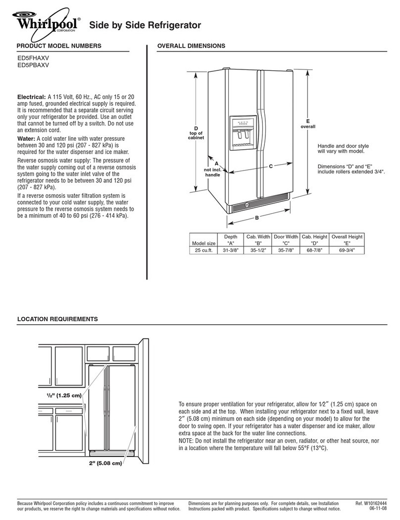 Whirlpool ED5FHAXV Dimensions