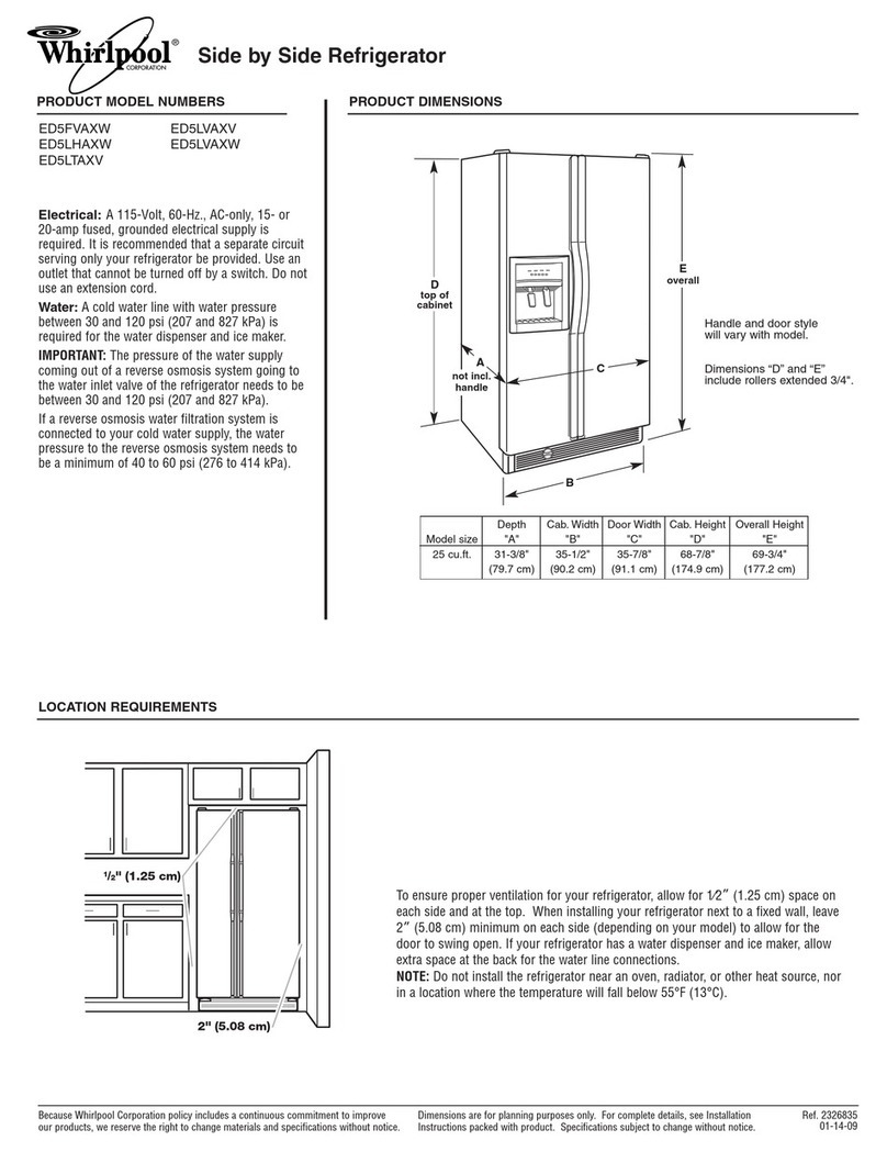 Whirlpool ED5LHAXW Dimension Guide