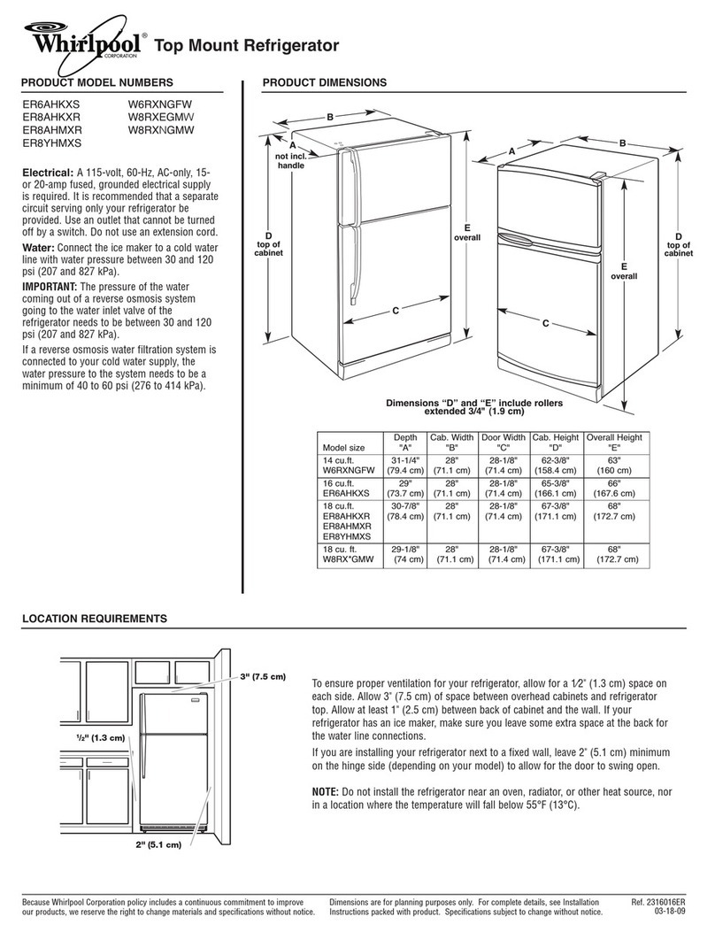 Whirlpool ER8AHKXR Dimension Guide