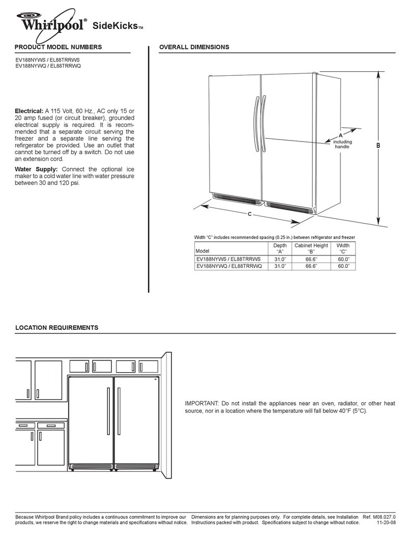 Whirlpool SideKicks EL88TRRWQ User instructions