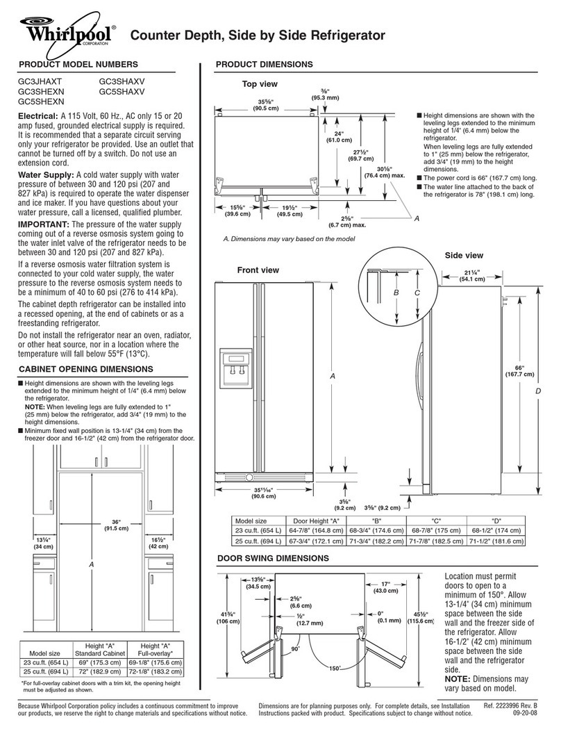 Whirlpool GC3SHAXV User instructions