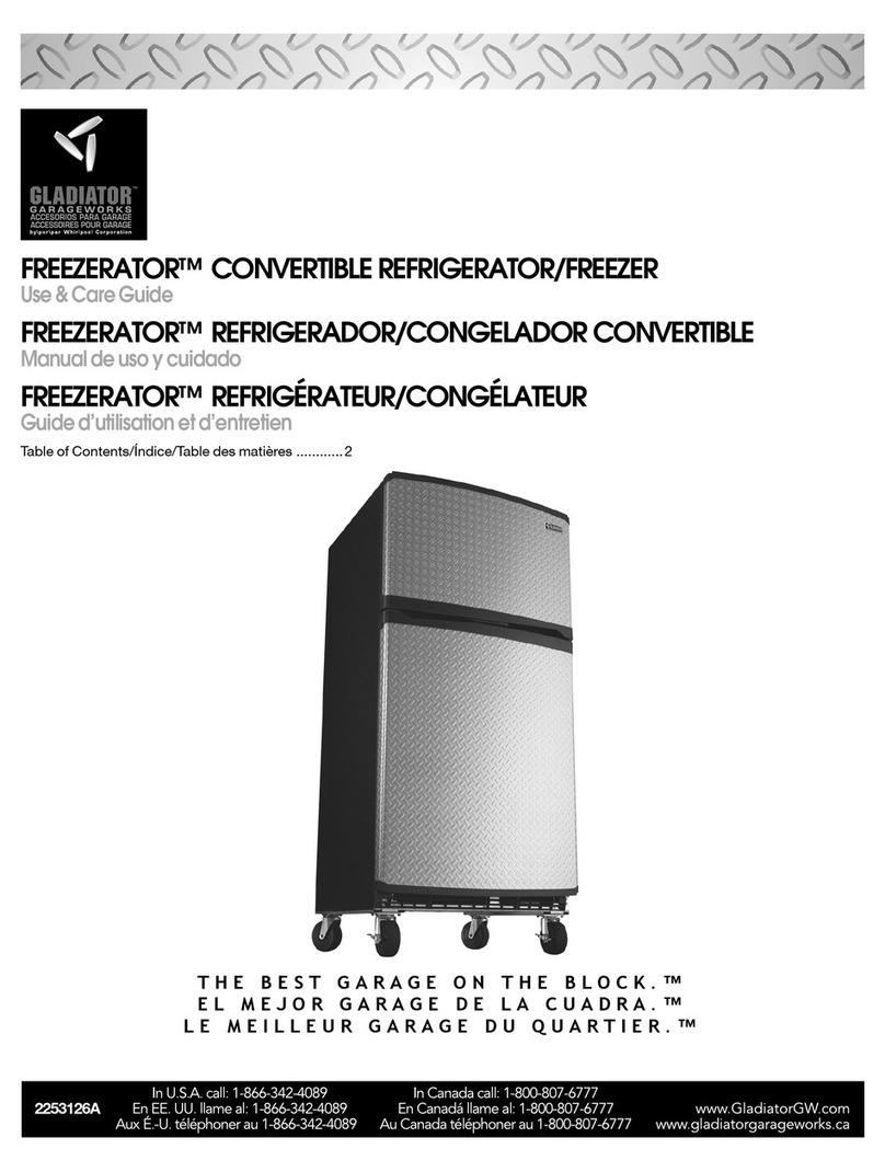 Whirlpool Gladiator Garageworks Freezerator... Use and care guide