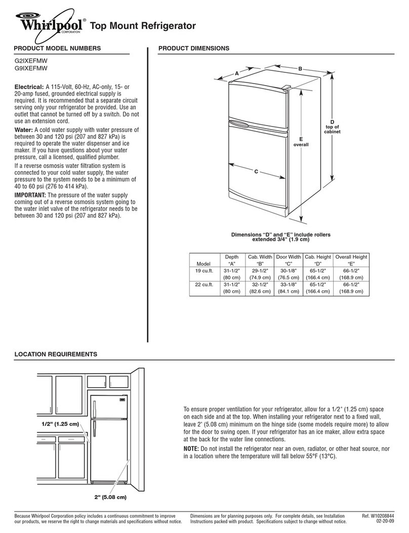 Whirlpool G2IXEFMW - 2-20-09 Dimension Guide
