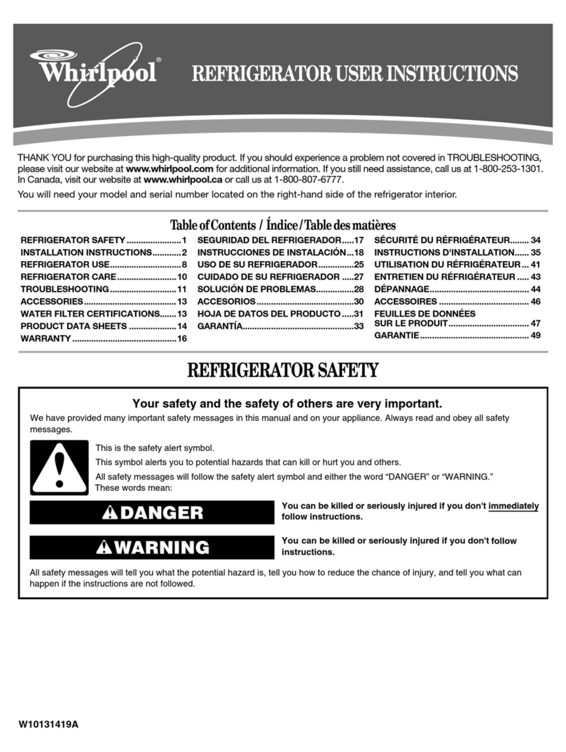 Whirlpool GR2FHTXV User manual