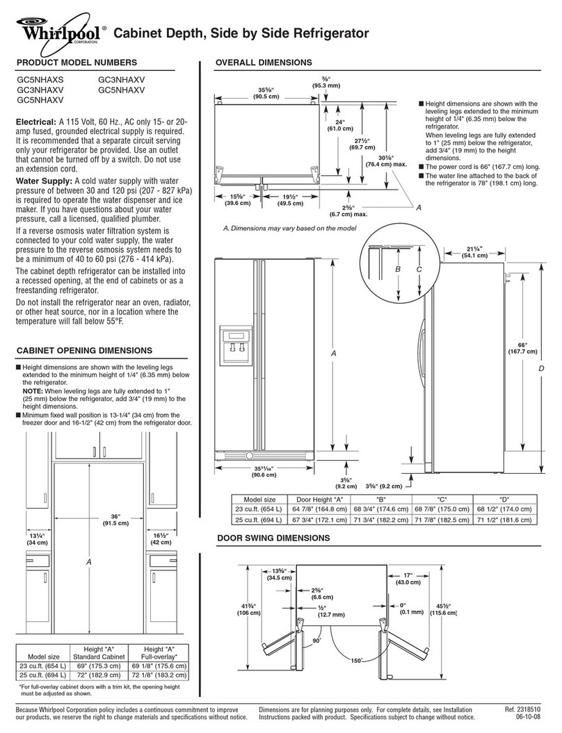 Whirlpool GC3NHAXVB - 36in 23.1 cu. ft User instructions Whirlpool GC3NHAXVB - 36in 23.1 cu. ft User instructions
