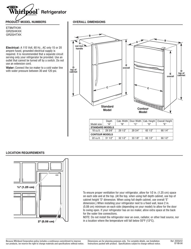 Whirlpool ET8MTKXK Dimension Guide