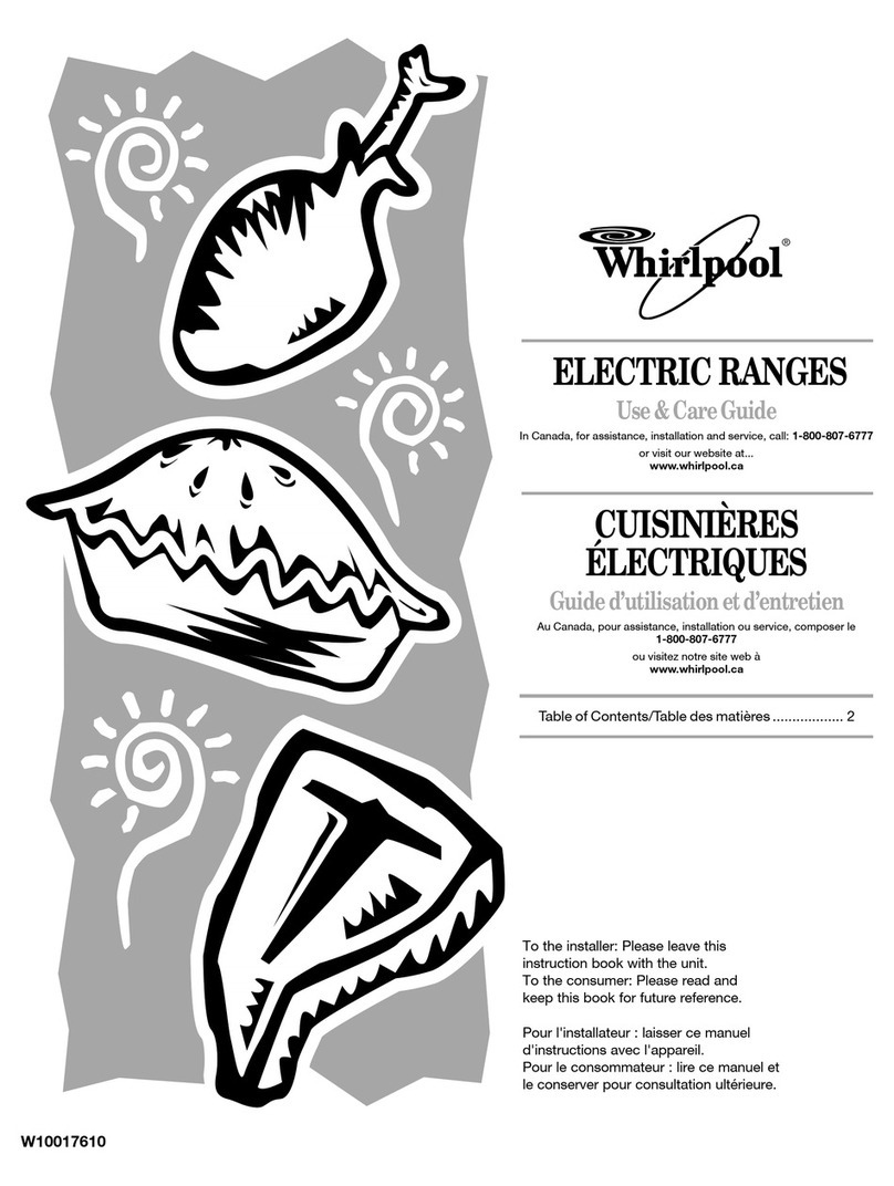 Whirlpool W10017610 Use and care guide