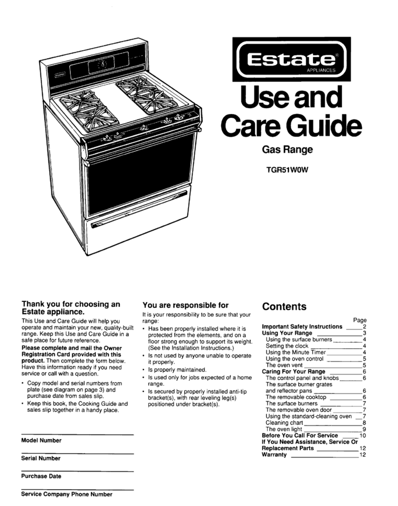 Whirlpool TGR51WOW User manual