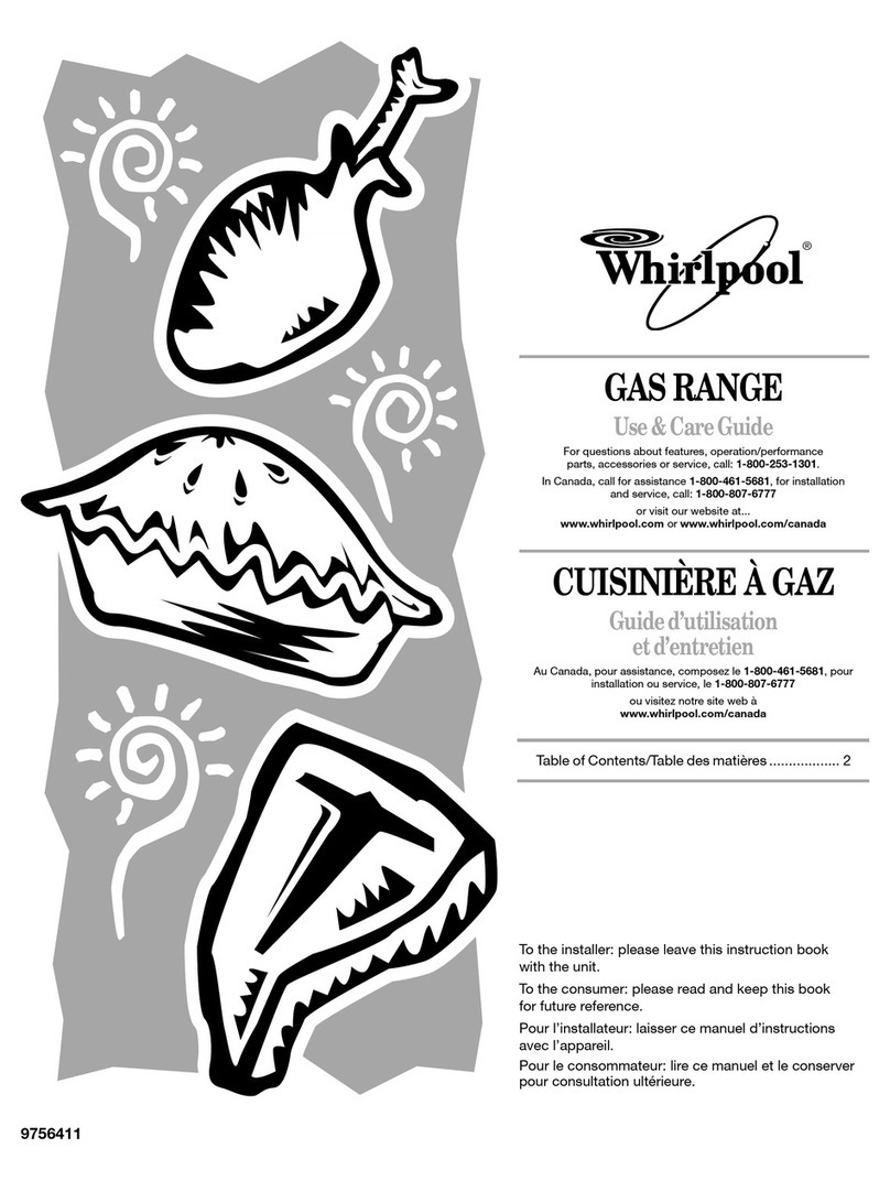 Whirlpool SF378LEPB1 Use and care guide