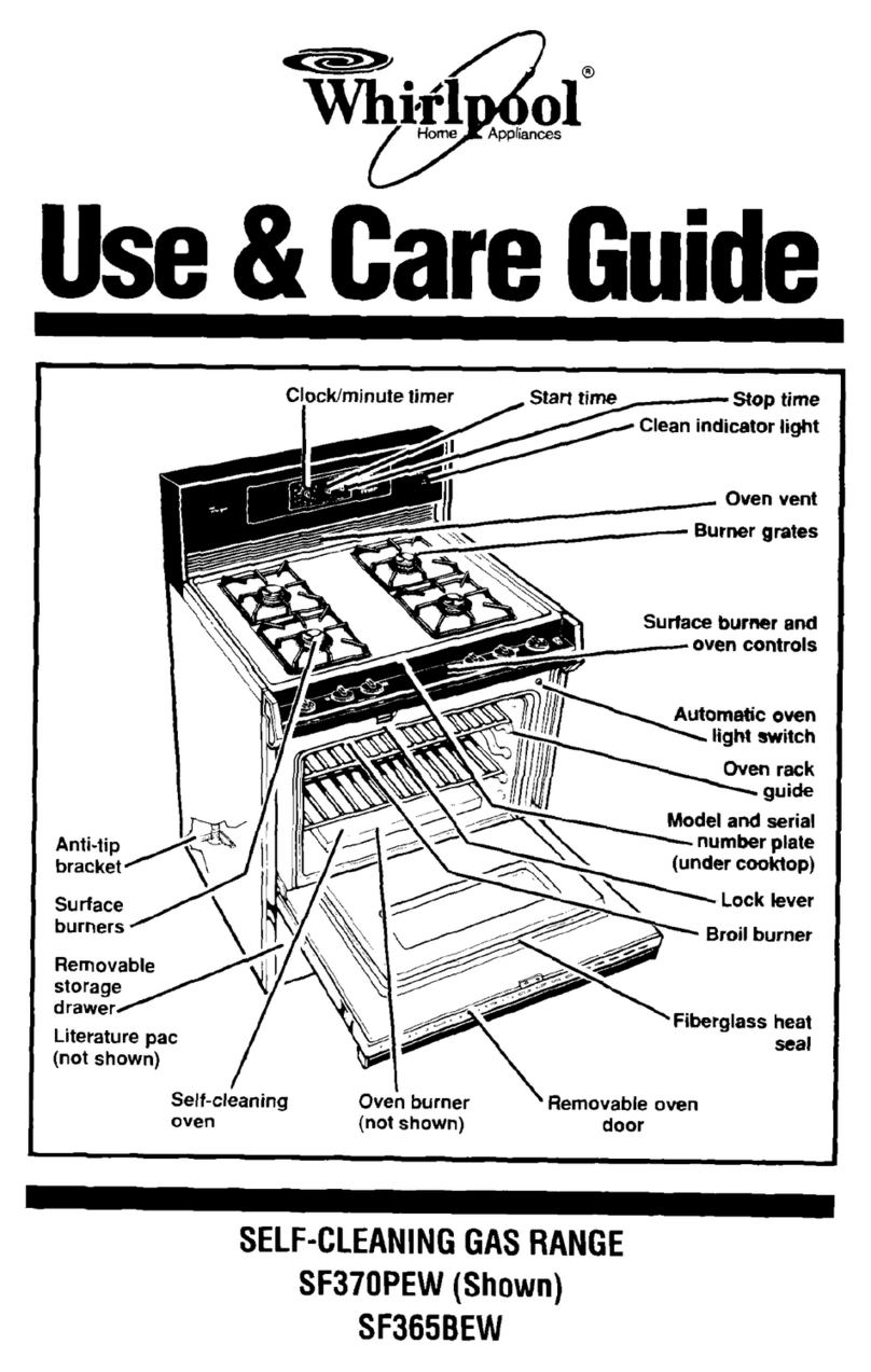Whirlpool SF365BEW Use and care guide