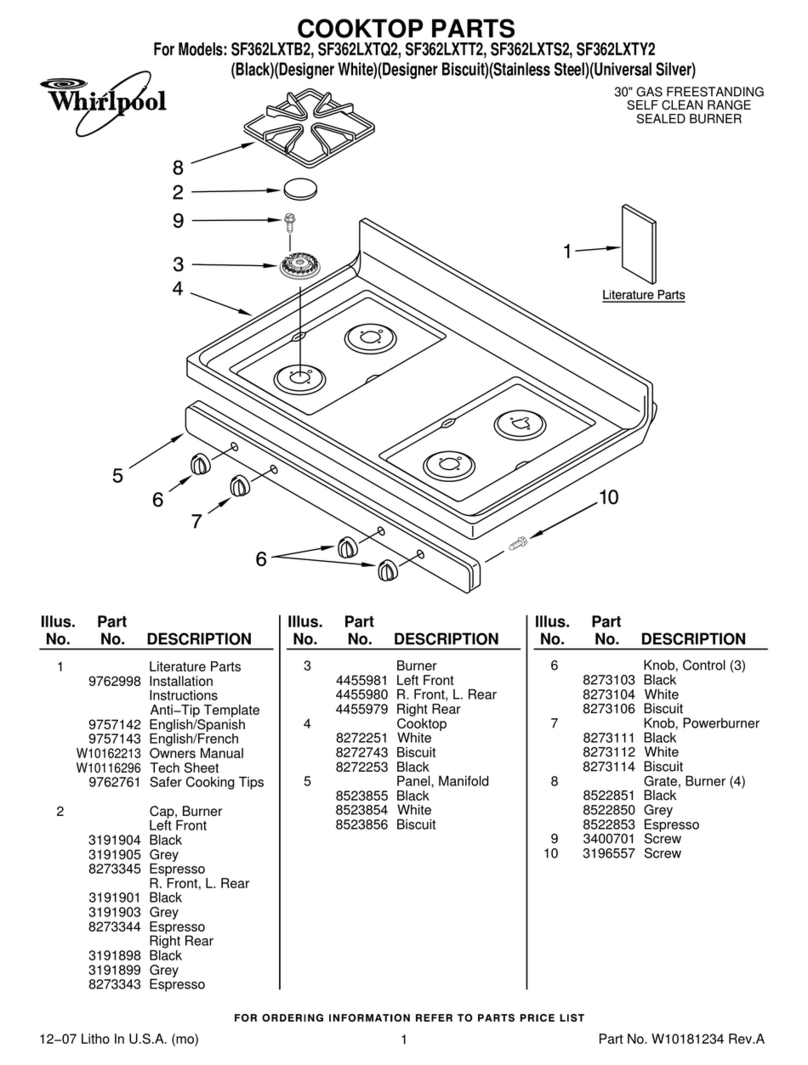 Whirlpool SF362LXTB2 parts list